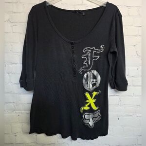 Fox Racing Henley Graphic Logo Top